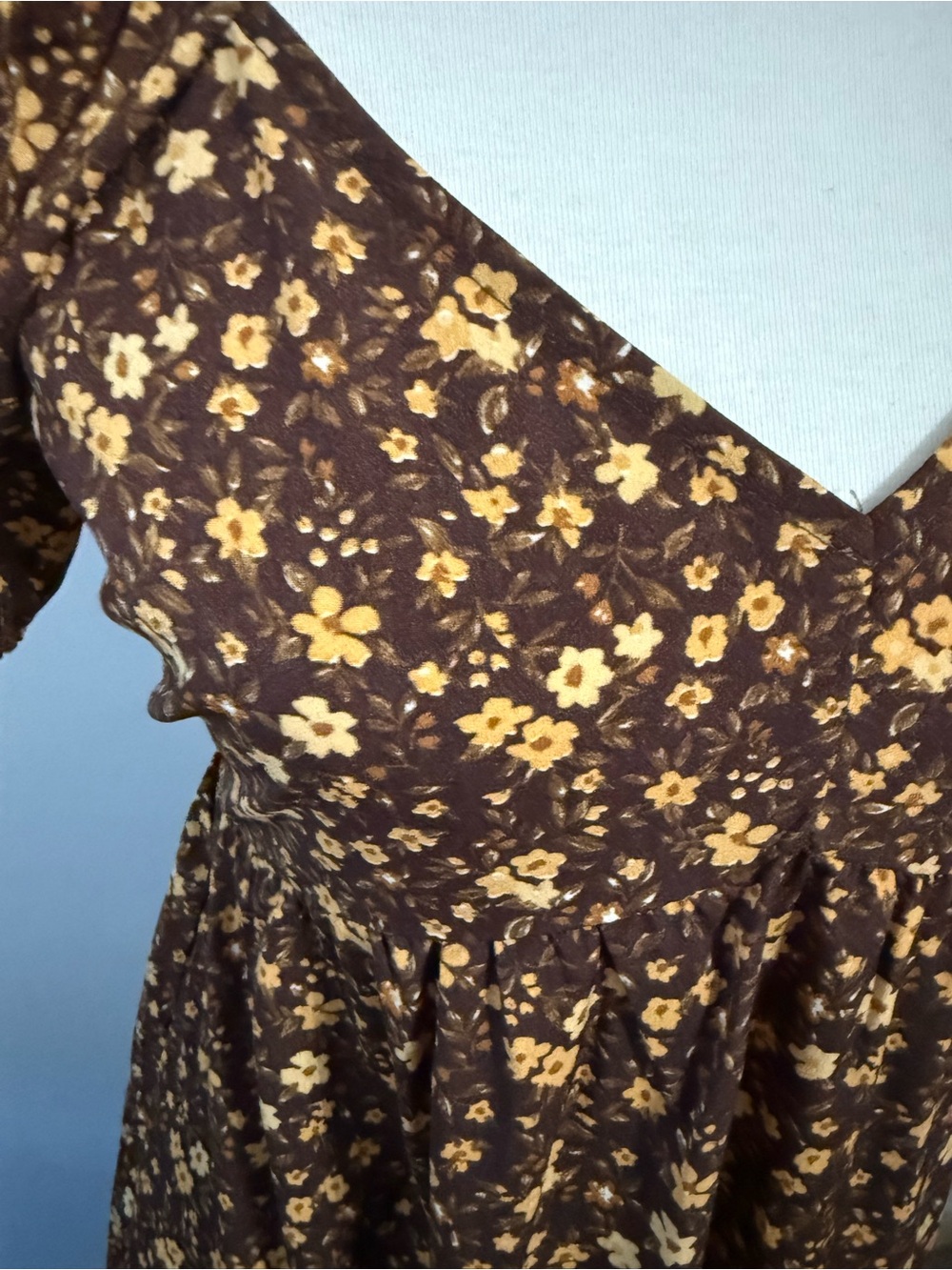 Baltic Born Brown Maxi Dress with Yellow Floral Print - Picture 3 of 6